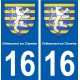 16 Châteauneuf sur Charente blason ville autocollant plaque sticker