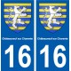 16 Châteauneuf sur Charente blason ville autocollant plaque sticker