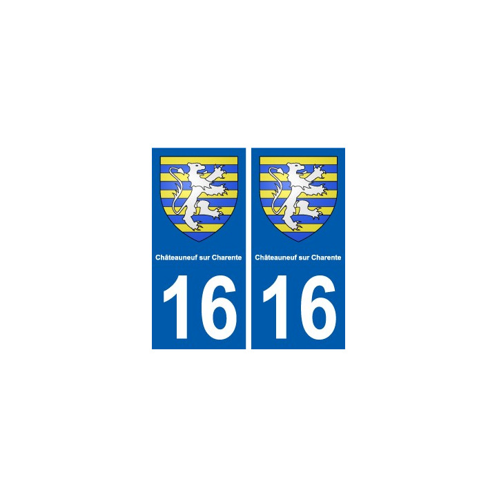 16 Châteauneuf sur Charente blason ville autocollant plaque sticker