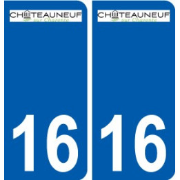 16 Châteauneuf sur Charente logo ville autocollant plaque sticker