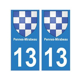 13 Pennes-Mirabeau ville autocollant plaque