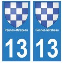 13 Pennes-Mirabeau ville autocollant plaque