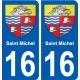 16 Saint Michel blason ville autocollant plaque sticker
