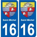 16 Saint Michel blason ville autocollant plaque sticker