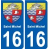 16 Saint Michel blason ville autocollant plaque sticker