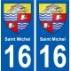 16 Saint Michel blason ville autocollant plaque sticker