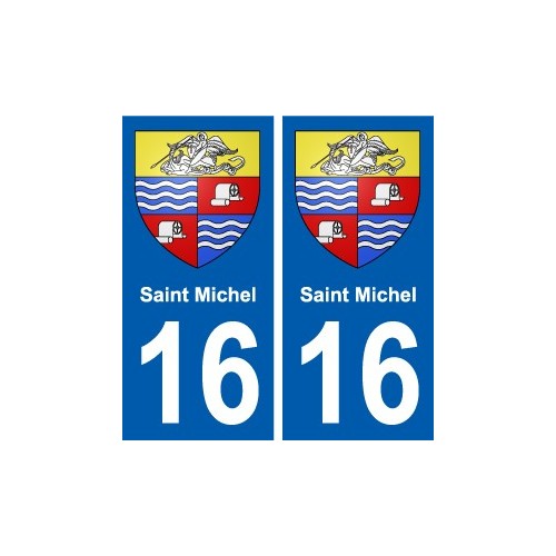 16 Saint Michel blason ville autocollant plaque sticker