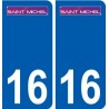 16 Saint Michel logo ville autocollant plaque sticker
