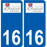 16 La Rochefoucauld logo ville autocollant plaque sticker
