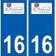 16 La Rochefoucauld logo ville autocollant plaque sticker