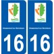 16 Chasseneuil sur Bonnieure logo ville autocollant plaque sticker