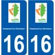 16 Chasseneuil sur Bonnieure logo ville autocollant plaque sticker