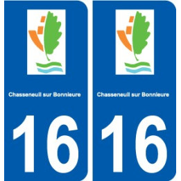 16 Chasseneuil sur Bonnieure logo ville autocollant plaque sticker