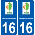 16 Chasseneuil sur Bonnieure logo ville autocollant plaque sticker