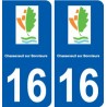 16 Chasseneuil sur Bonnieure logo ville autocollant plaque sticker