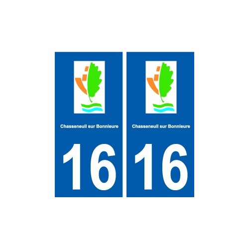 16 Chasseneuil sur Bonnieure logo ville autocollant plaque sticker