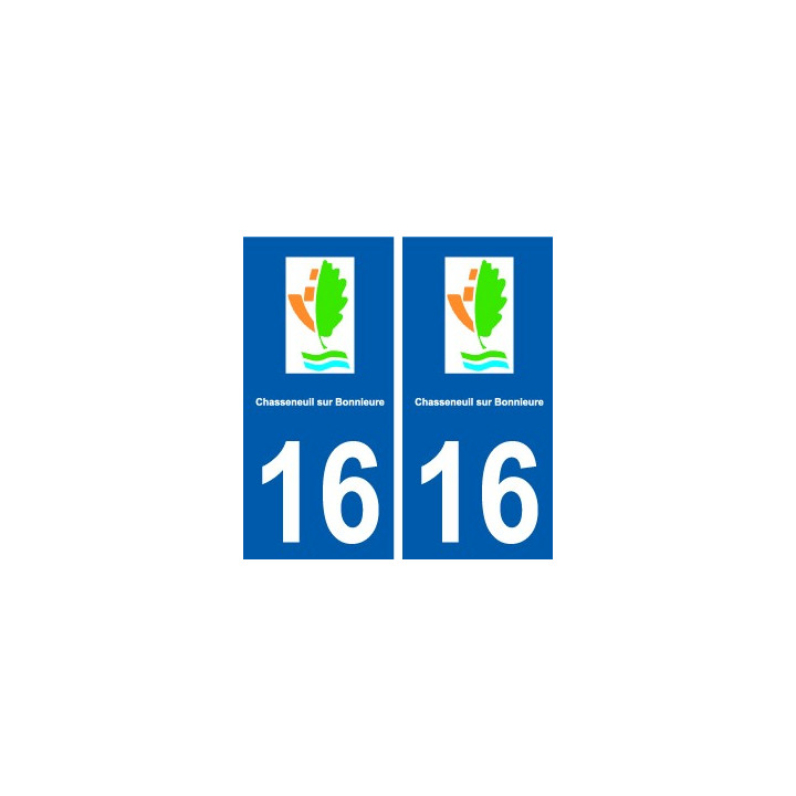 16 Chasseneuil sur Bonnieure logo ville autocollant plaque sticker