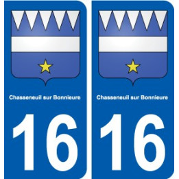 16 Chasseneuil sur Bonnieure blason ville autocollant plaque sticker