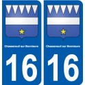 16 Chasseneuil sur Bonnieure blason ville autocollant plaque sticker