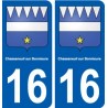 16 Chasseneuil sur Bonnieure blason ville autocollant plaque sticker