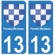 13 Pennes-Mirabeau ville autocollant plaque