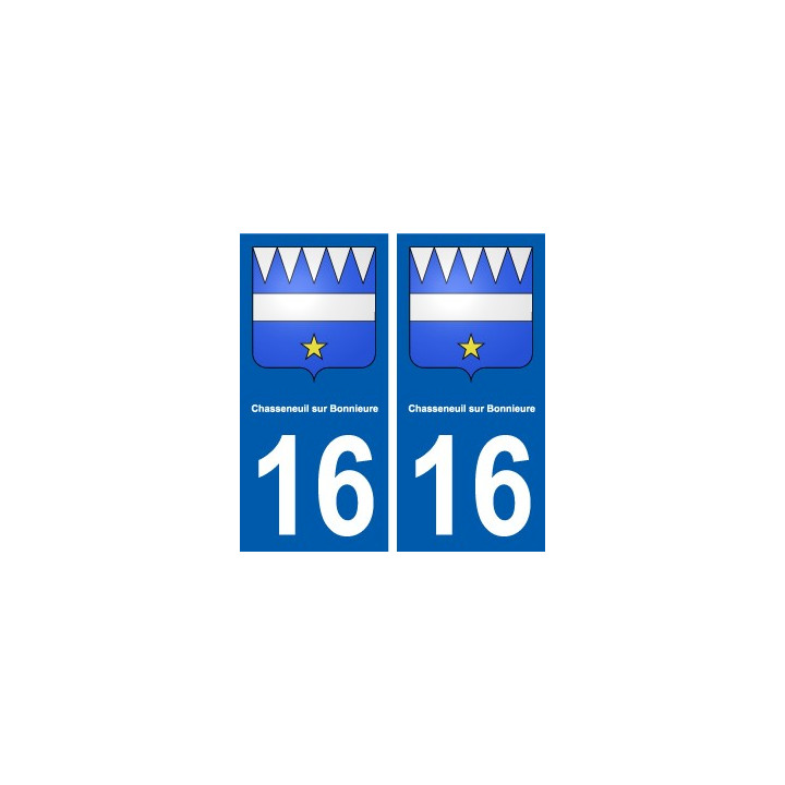 16 Chasseneuil sur Bonnieure blason ville autocollant plaque sticker
