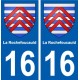 16 La Rochefoucauld blason ville autocollant plaque sticker