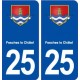25 Fesches le Chatel blason autocollant plaque stickers