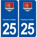 25 Fesches le Chatel blason autocollant plaque stickers