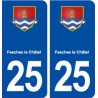 25 Fesches le Chatel blason autocollant plaque stickers