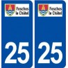 25 Fesches le Chatel logo autocollant plaque stickers