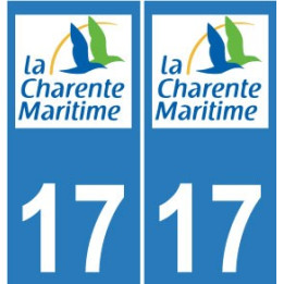 17 CG Charente-Maritime autocollant plaque immatriculation sticker