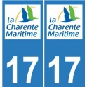 17 CG Charente-Maritime sticker plate registration sticker