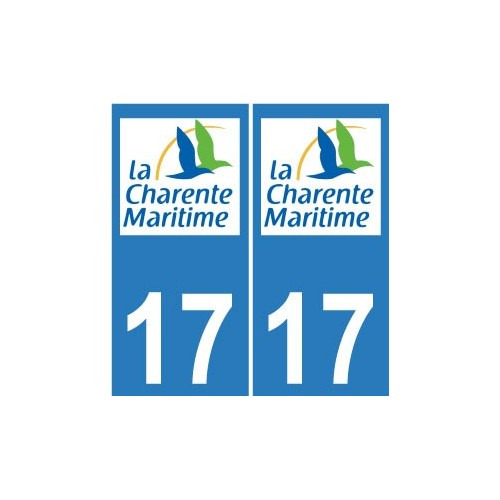 17 CG Charente-Maritime autocollant plaque immatriculation sticker