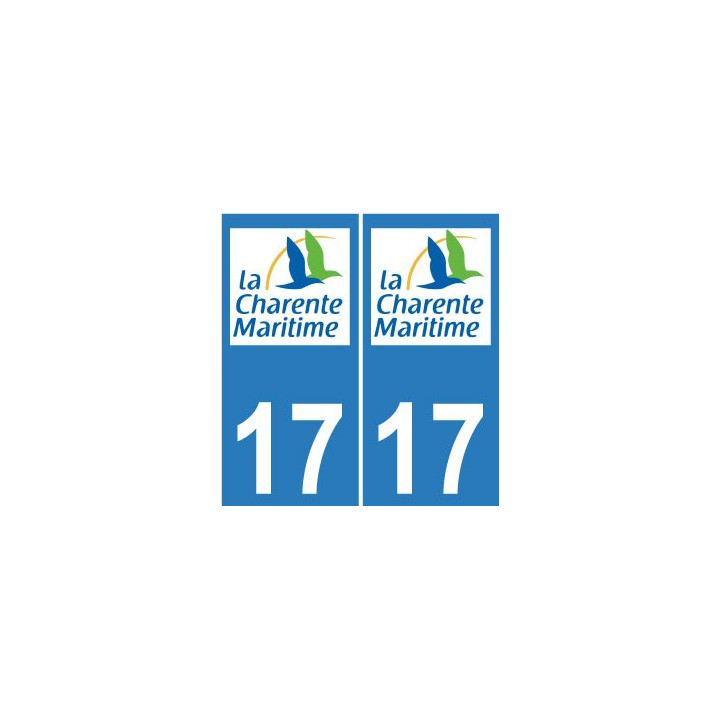 17 CG Charente-Maritime autocollant plaque immatriculation sticker