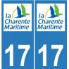 17 CG Charente-Maritime autocollant plaque immatriculation sticker