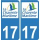 17 CG Charente-Maritime autocollant plaque immatriculation sticker