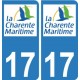 17 CG Charente-Maritime autocollant plaque immatriculation sticker