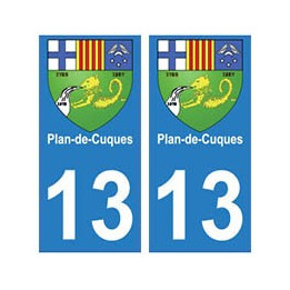 13 Plan-de-Cuques ville autocollant plaque