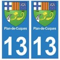 13 Plan-de-Cuques ville autocollant plaque