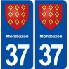 37 Montbazon blason ville autocollant plaque stickers