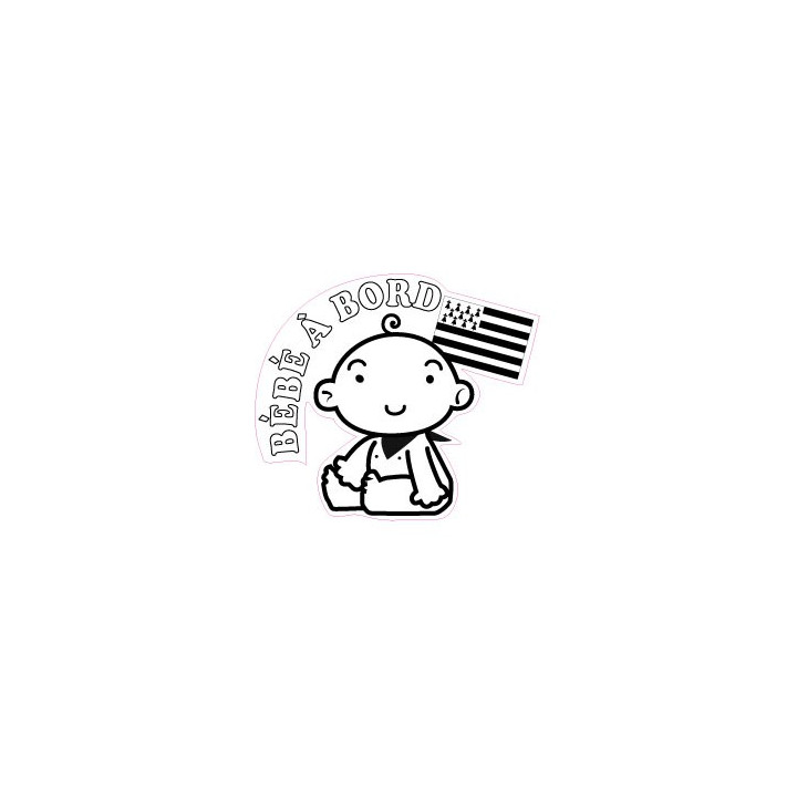 Autocollant sticker Bébé à Bord Bretagne Breizh Breton logo 1
