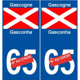 Gascogne autocollant plaque sticker Gasconha numéro au choix logo 2