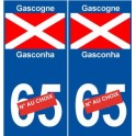 Gascogne autocollant plaque sticker Gasconha numéro au choix logo 2