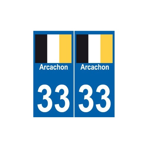 33 Arcachon drapeau  ville sticker autocollant plaque