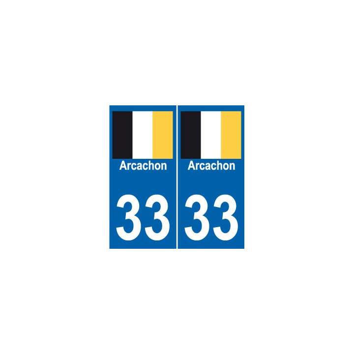 33 Arcachon drapeau  ville sticker autocollant plaque