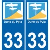 33 Dune du Pyla sticker autocollant plaque