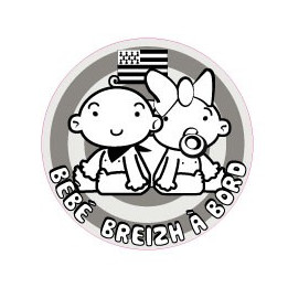 Autocollant sticker Bébé à Bord Bretagne Breizh Breton logo 1