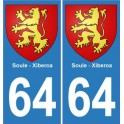 64 Soule Xiberoa autocollant plaque sticker voiture