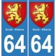 64 Soule Xiberoa autocollant plaque sticker voiture